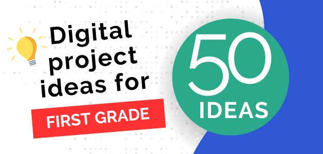 graphic image that states 50 ideas for first grade